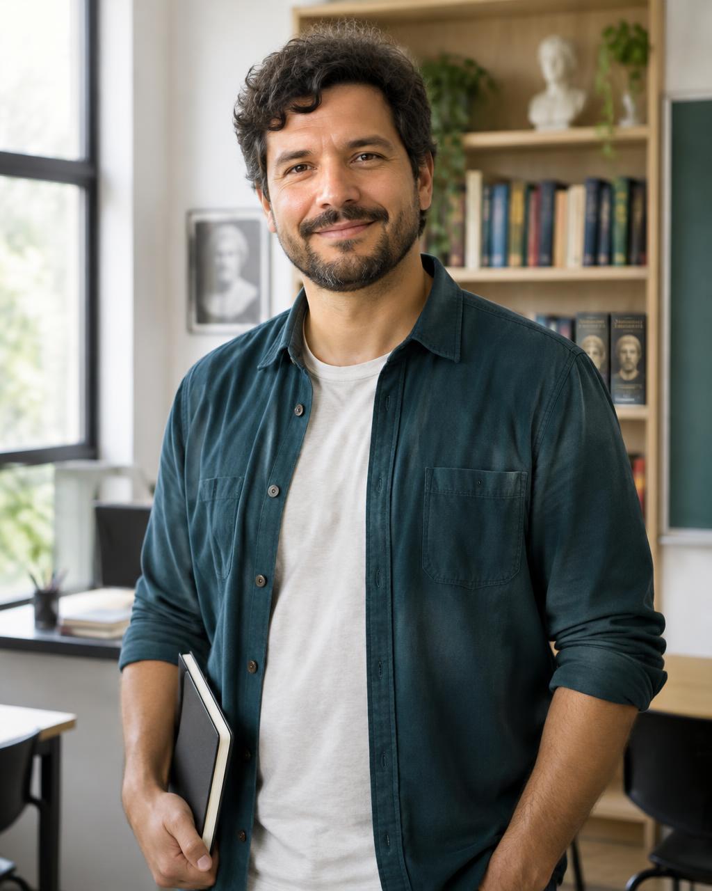 Professor de Filosofia e Sociologia em sala de aula